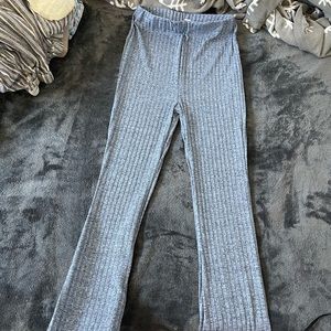 flare leg blue yoga pants